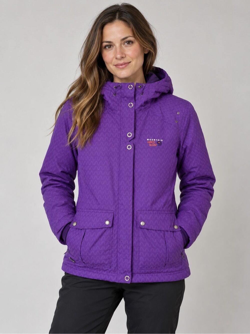 Mountain Hardwear Womens Small Purple Insulated Hooded Ski Snow Jacket Coat
